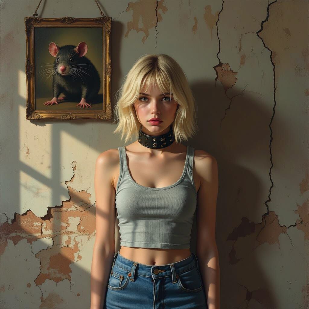 Woman's Paranoia in Shadowed Room as Psychological Horror