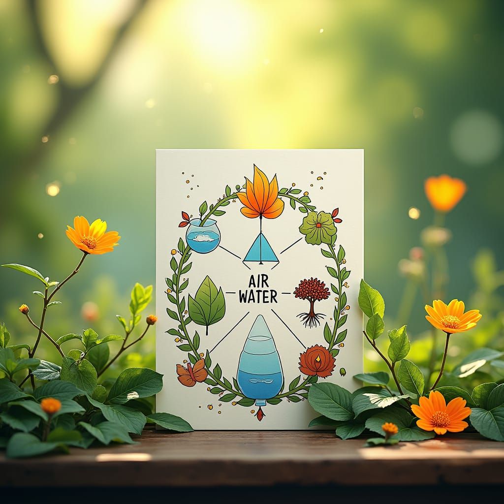 Diagram of Natural Resources with Bokeh Effect