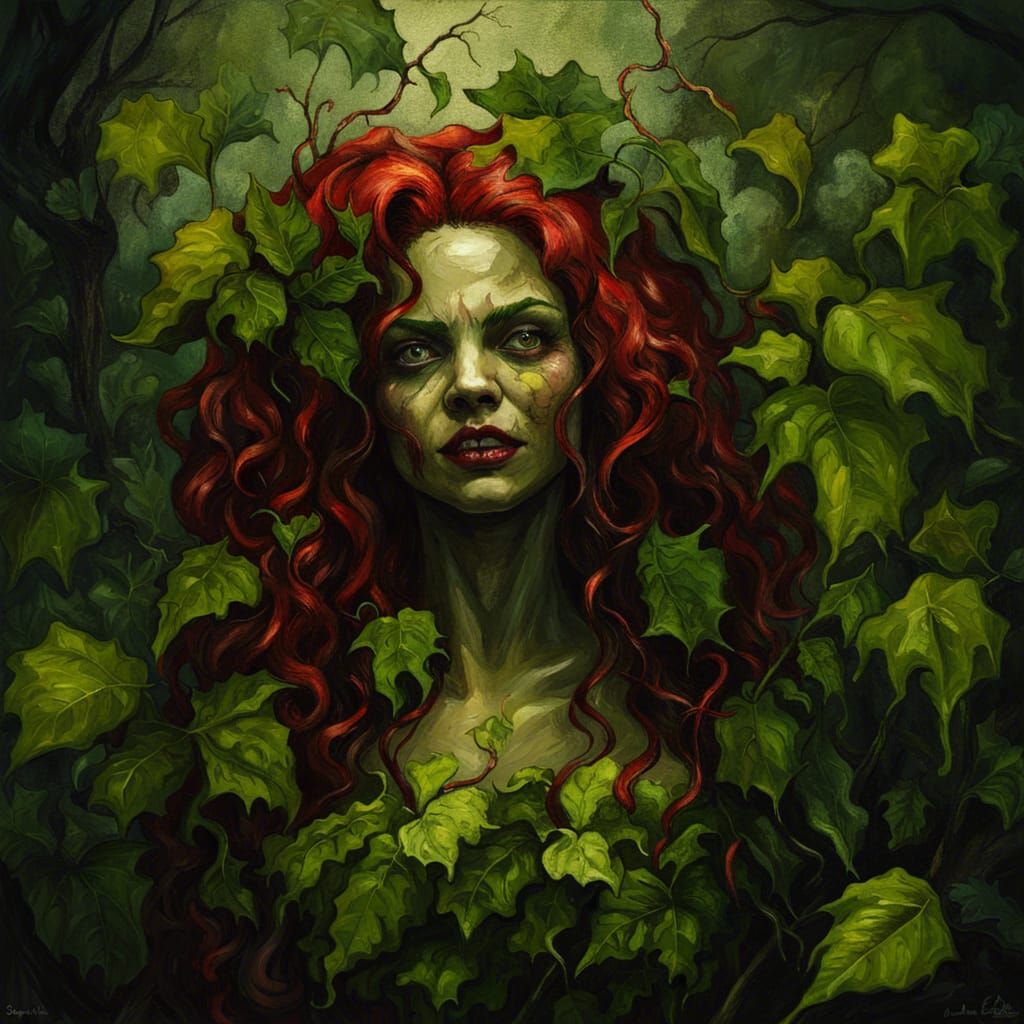 Creepy Poison Ivy: A Gothic Impressionist Masterpiece
