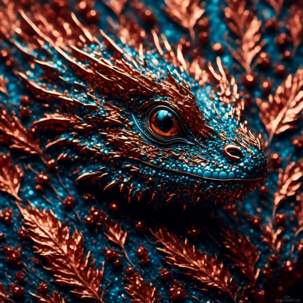 Ornate Baby Dragon Hatchling Microportrait