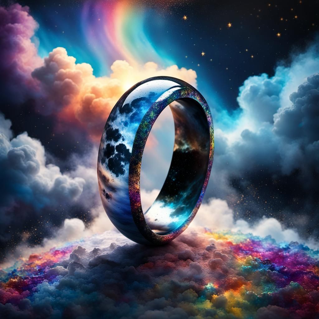 Futuristic Ring in Ethereal Gothic Landscape
