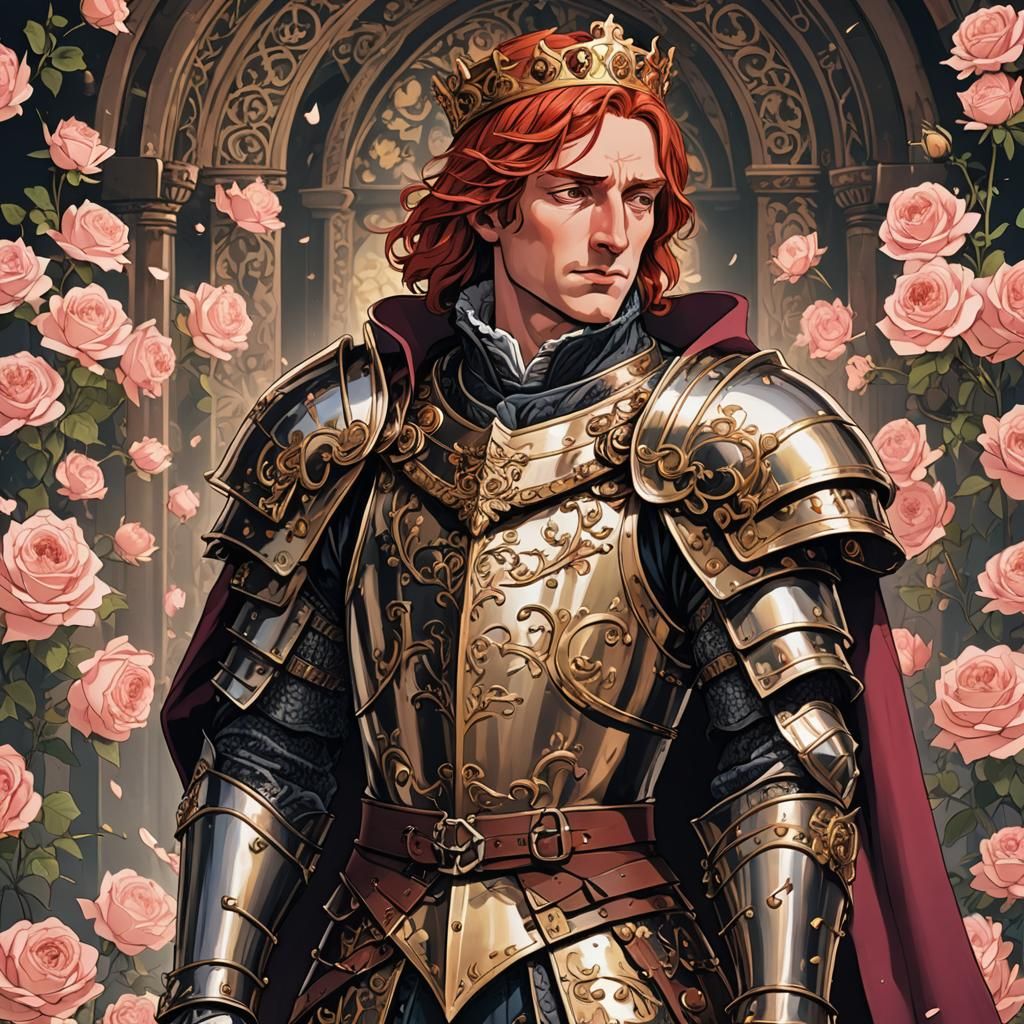Redhaired Henry VII in Rose Armor: Manga Scan