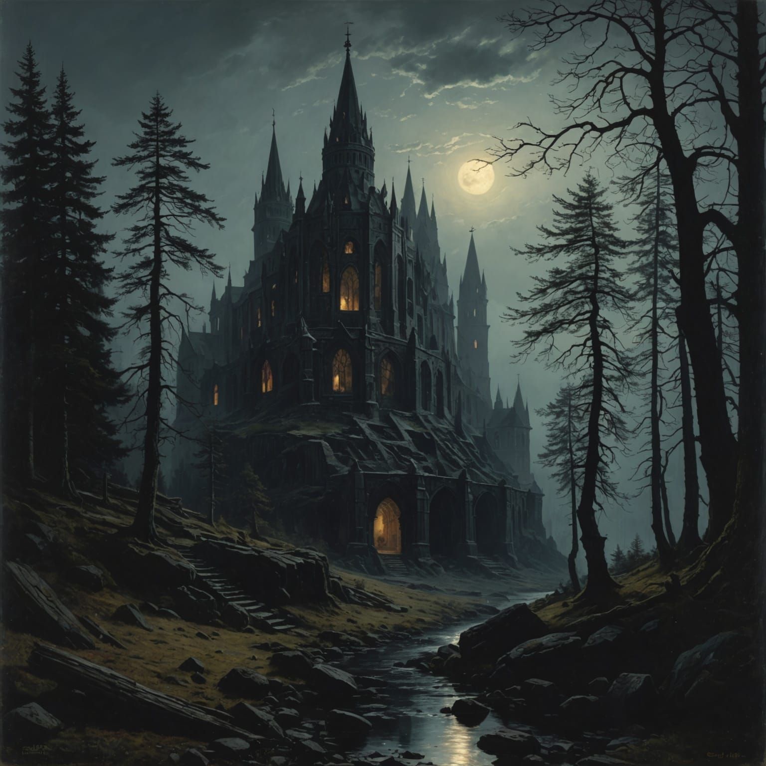 Grimdark Landscape in Romantic Style