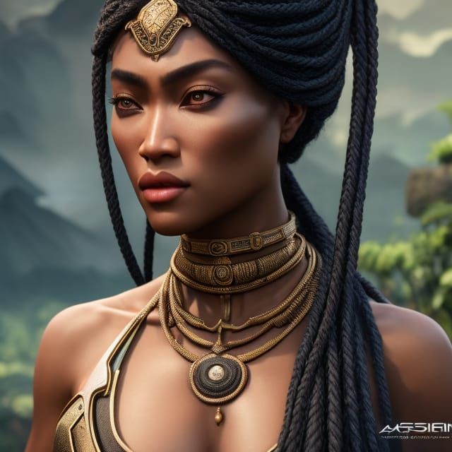 Hyperrealistic African Woman Portrait in Octane Render