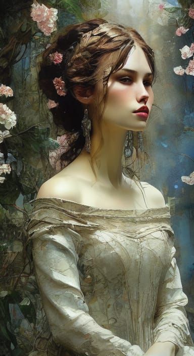 Mother in Spring Garden Masterpiece with Cinematic Lighting