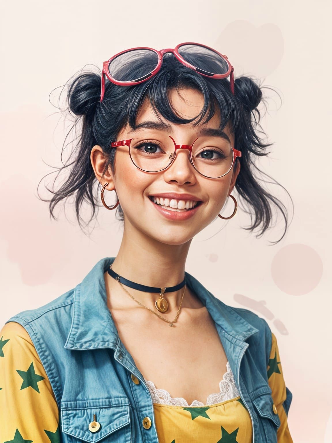 Glowing Young Woman Smiles Confidently