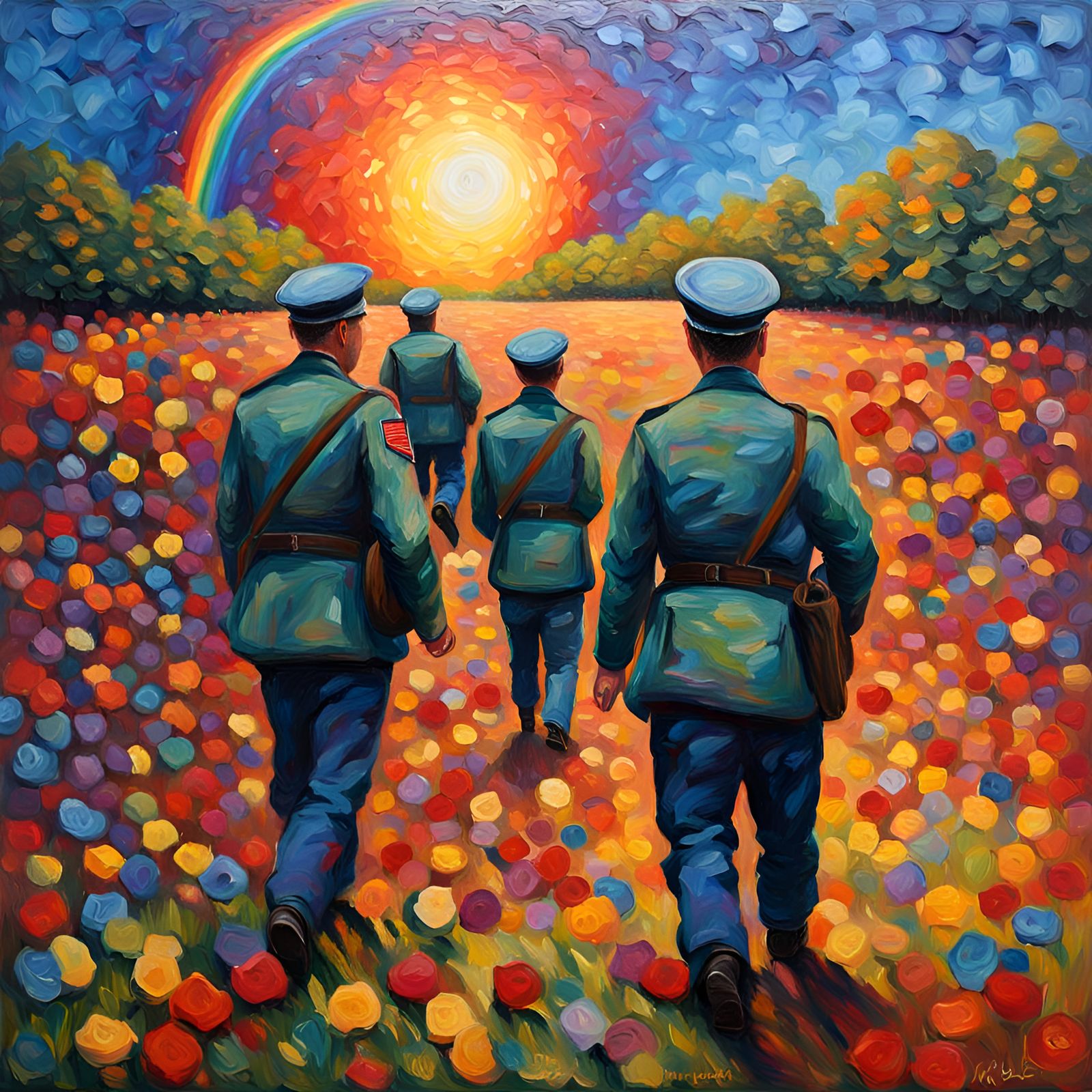 Gay Veterans Remembrance Day in Expressionist Style