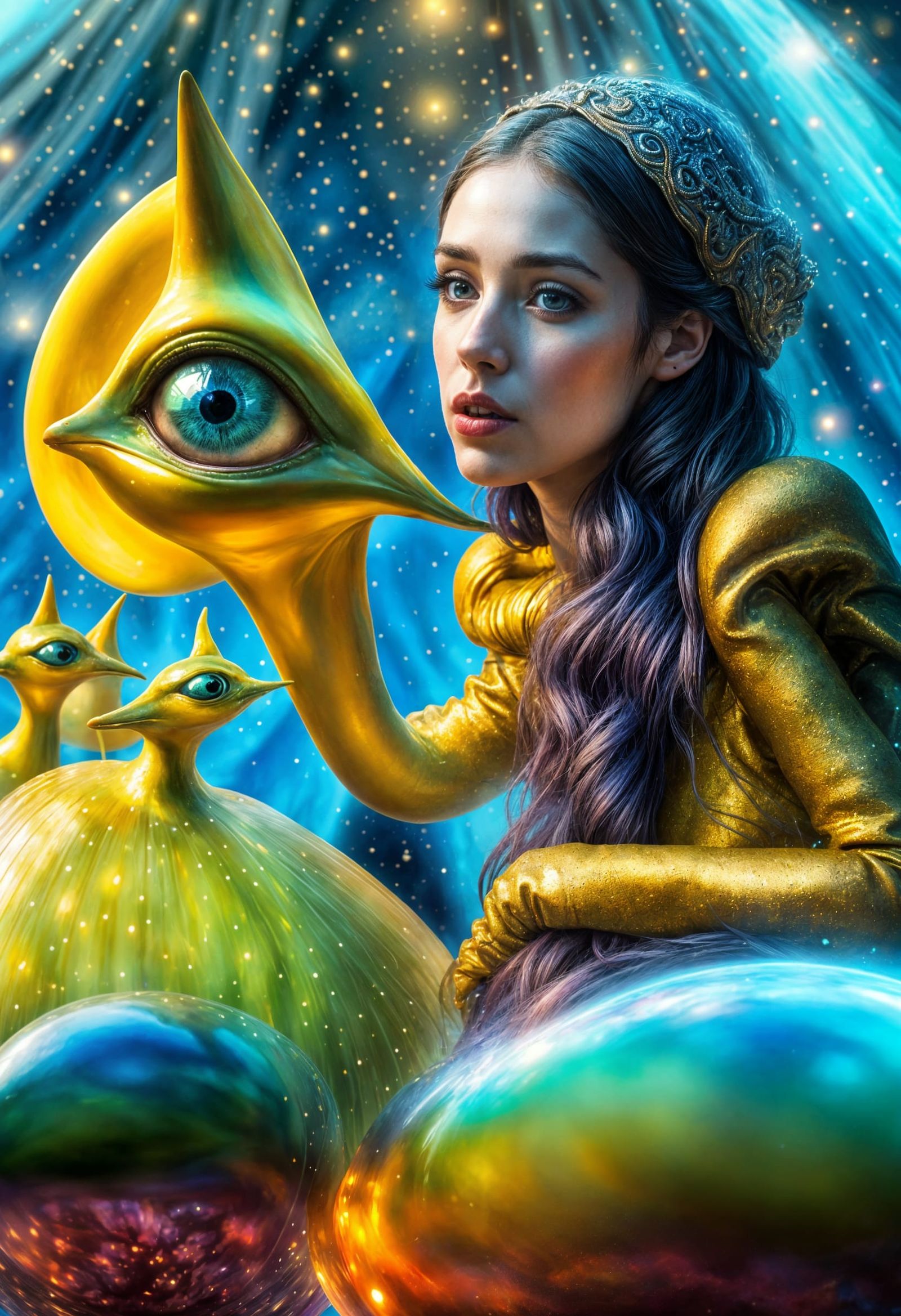 Exquisite Alien Creatures in a Surreal Landscape