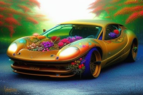 Clockpunk Glass Bonsai Village in Stained Glass Style