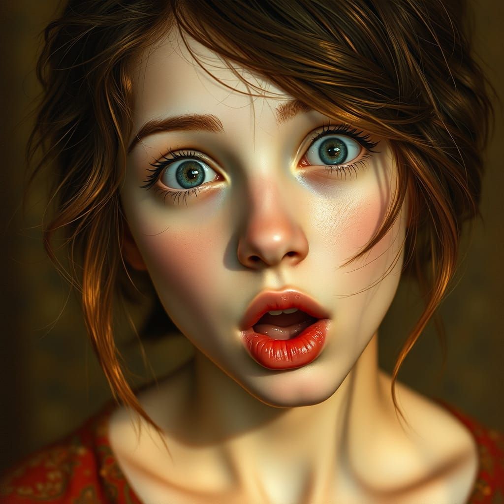 25 year old woman's head with open mouth