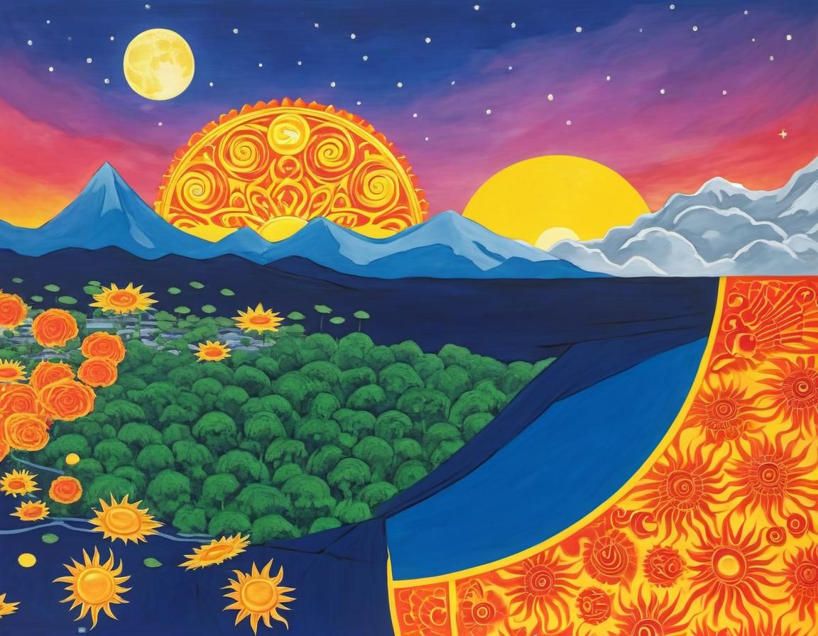 Lord Sun and Lady Moon AI Art