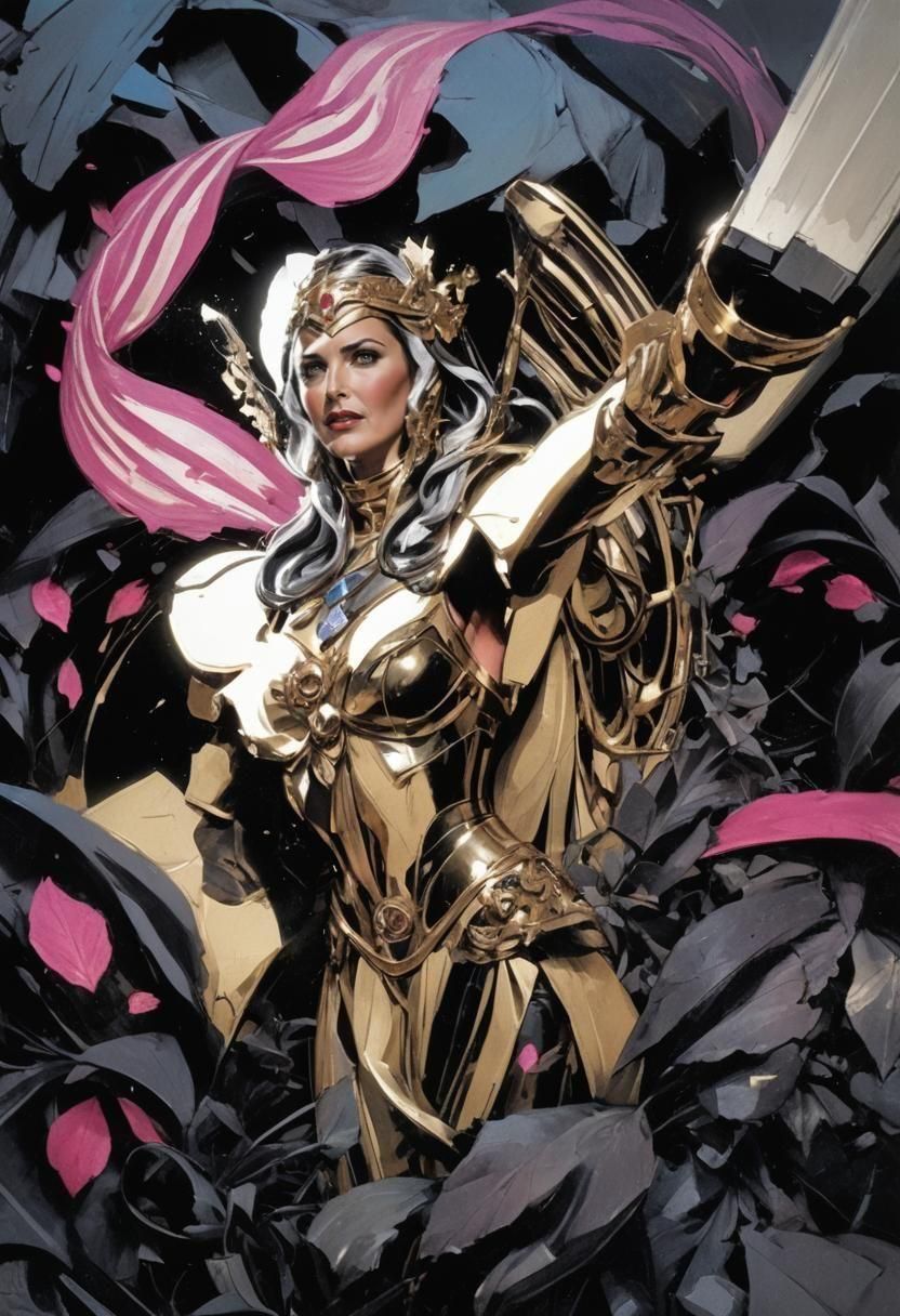 Wonder Woman Portrait in Art Nouveau Style