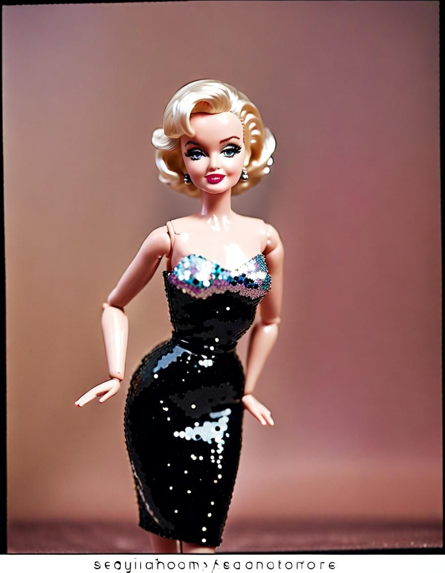 Barbie Doll as Marilyn Monroe in 60s Style