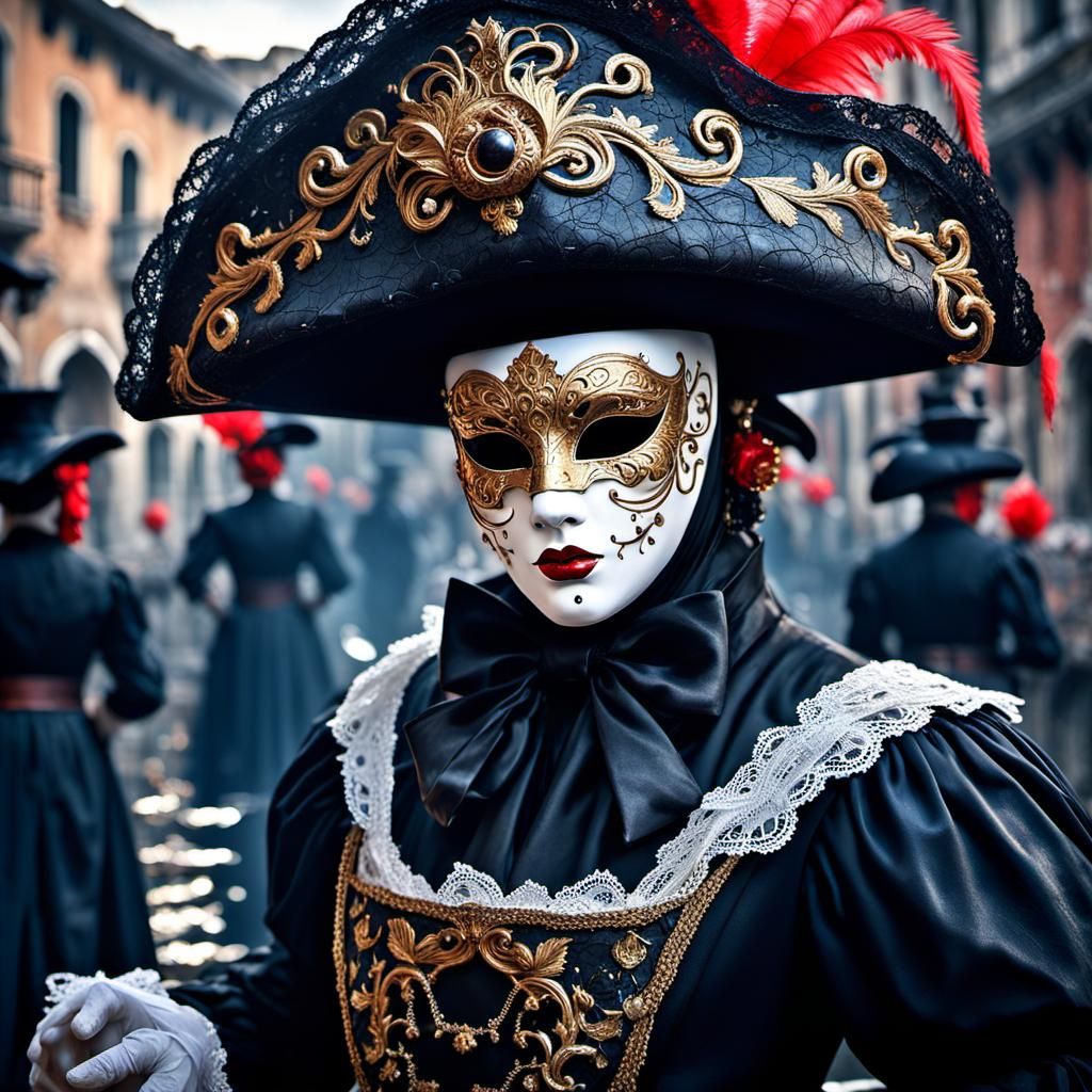 Venetian Carnival Masks in Renaissance City