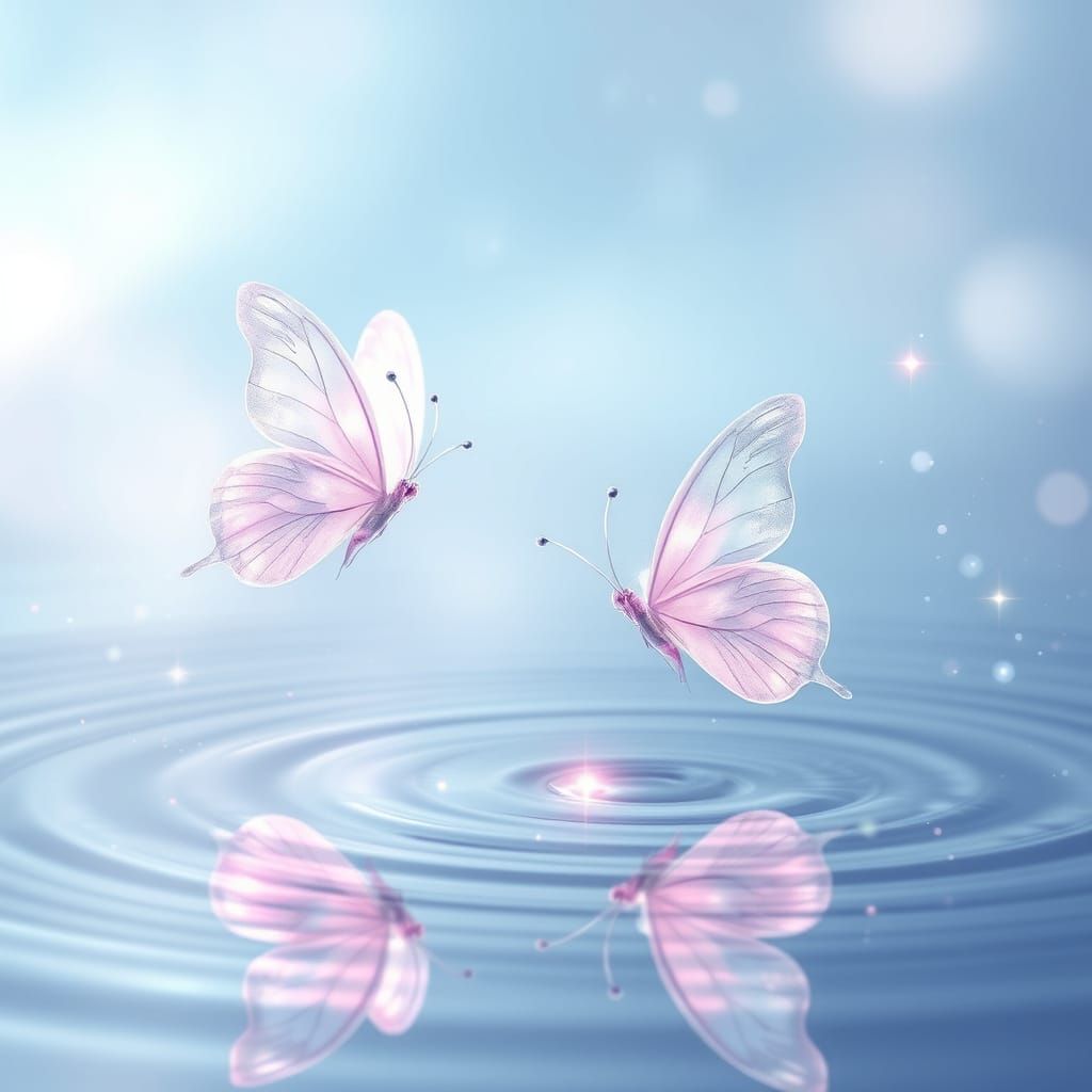 Surreal Butterflies Dance Amidst Soft Pastel Hues
