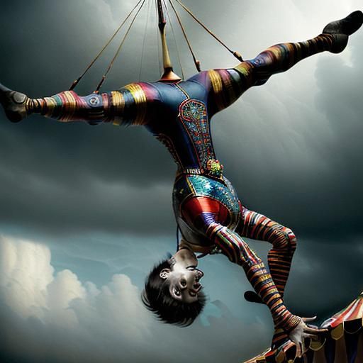 Circus Performer in Upside-Down World: Digital Matte Paintin...
