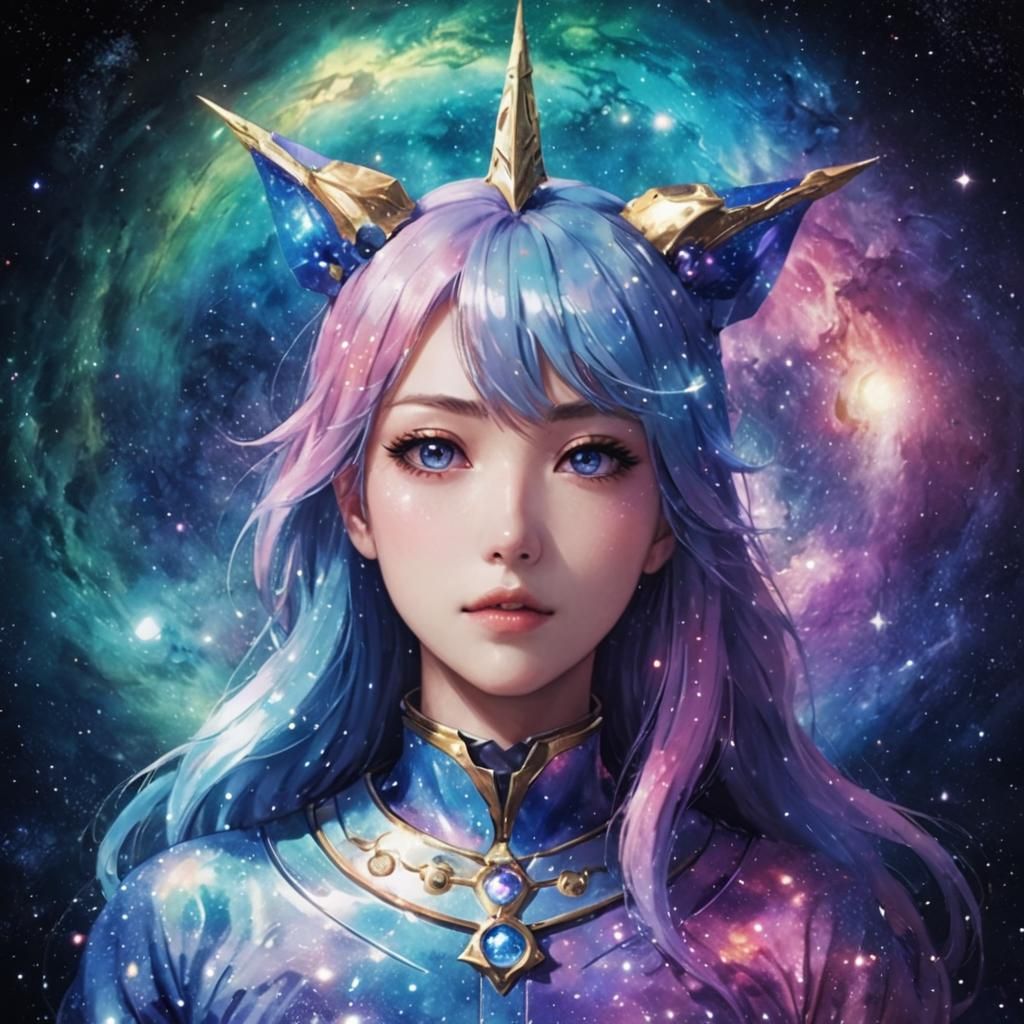 Galaxy Girl in Anime Style