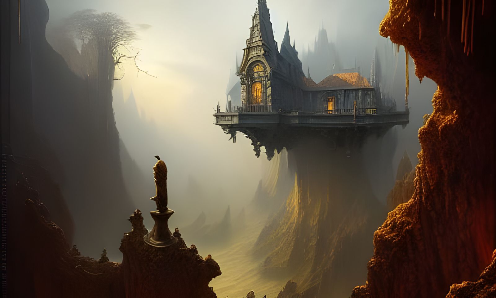 Dark Fantasy Cobblestone in Digital Illustration Style