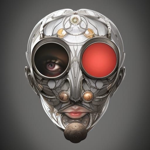 Steampunk Balance: Organs and Fruit in Silver Frame