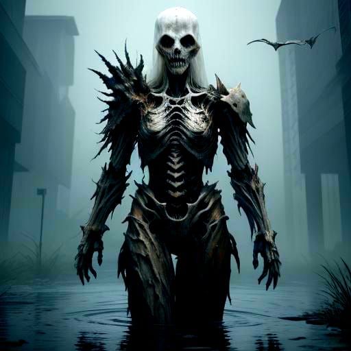 Creepy Ghost Wraith over Foggy Pond: 8K Render