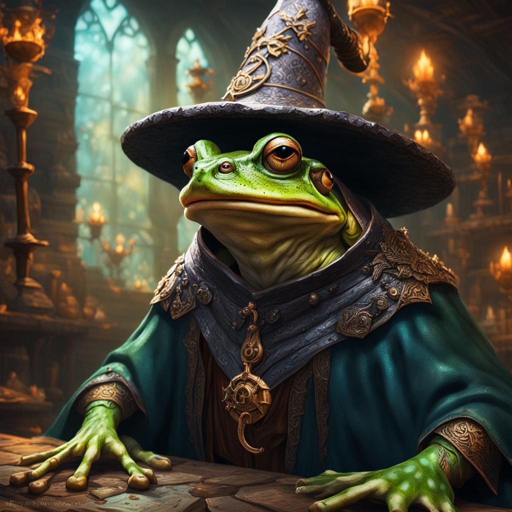 Frog Witch in Medieval Lair Splash Art