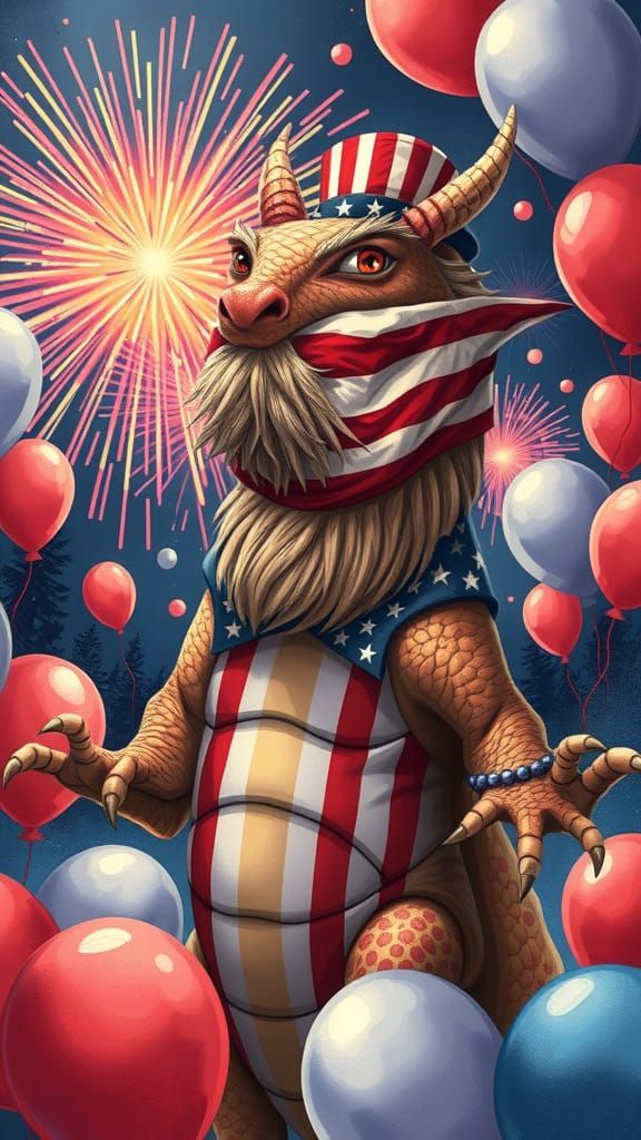 Patriotic Bearded Dragon Celebration