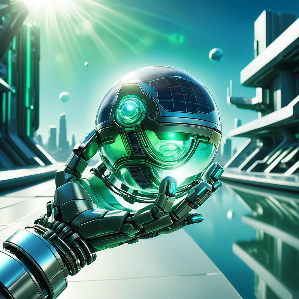 Futuristic Solar-Powered Orb Purifies Air: Sci-Fi Concept Ar...