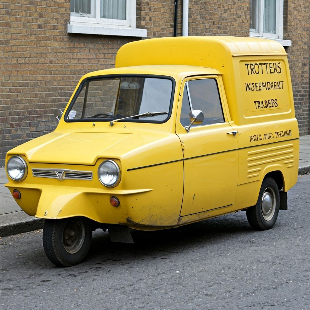 Yellow Reliant Robin 3-wheeled van (Mini Coper style engine ...
