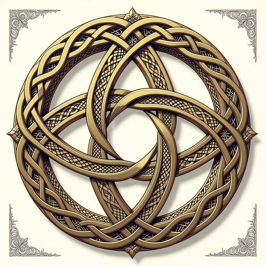 Mobius Strip Trinity Knot in Digital Art Style