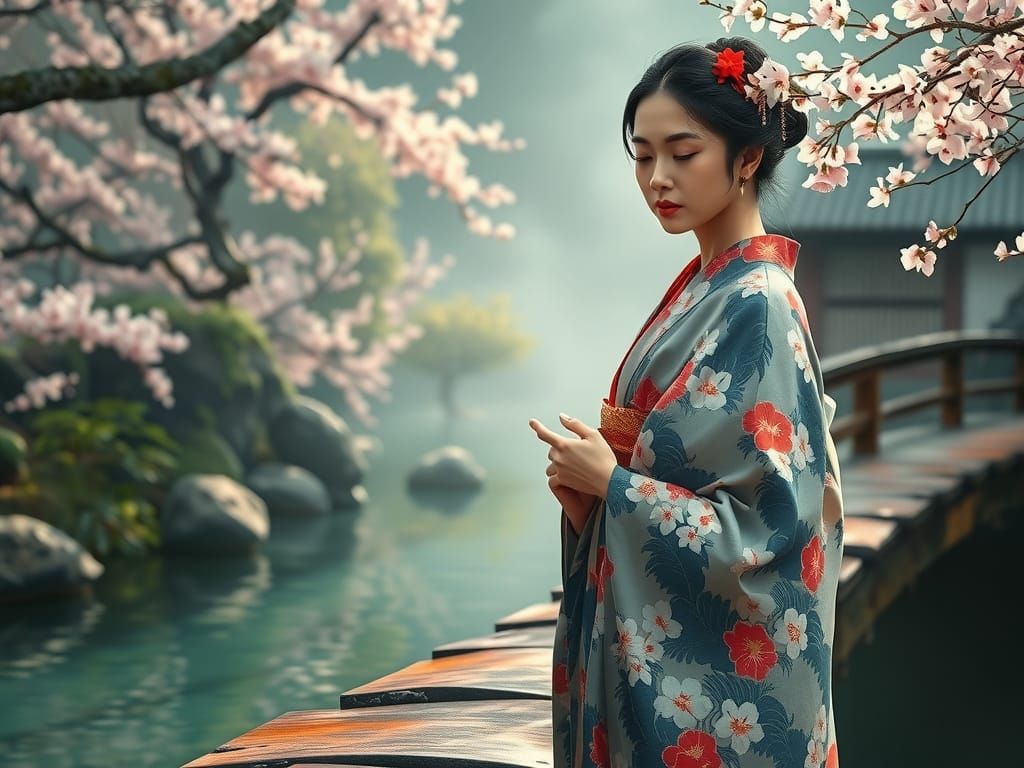 Serenity in a Fractured World, in Japanese Art Style