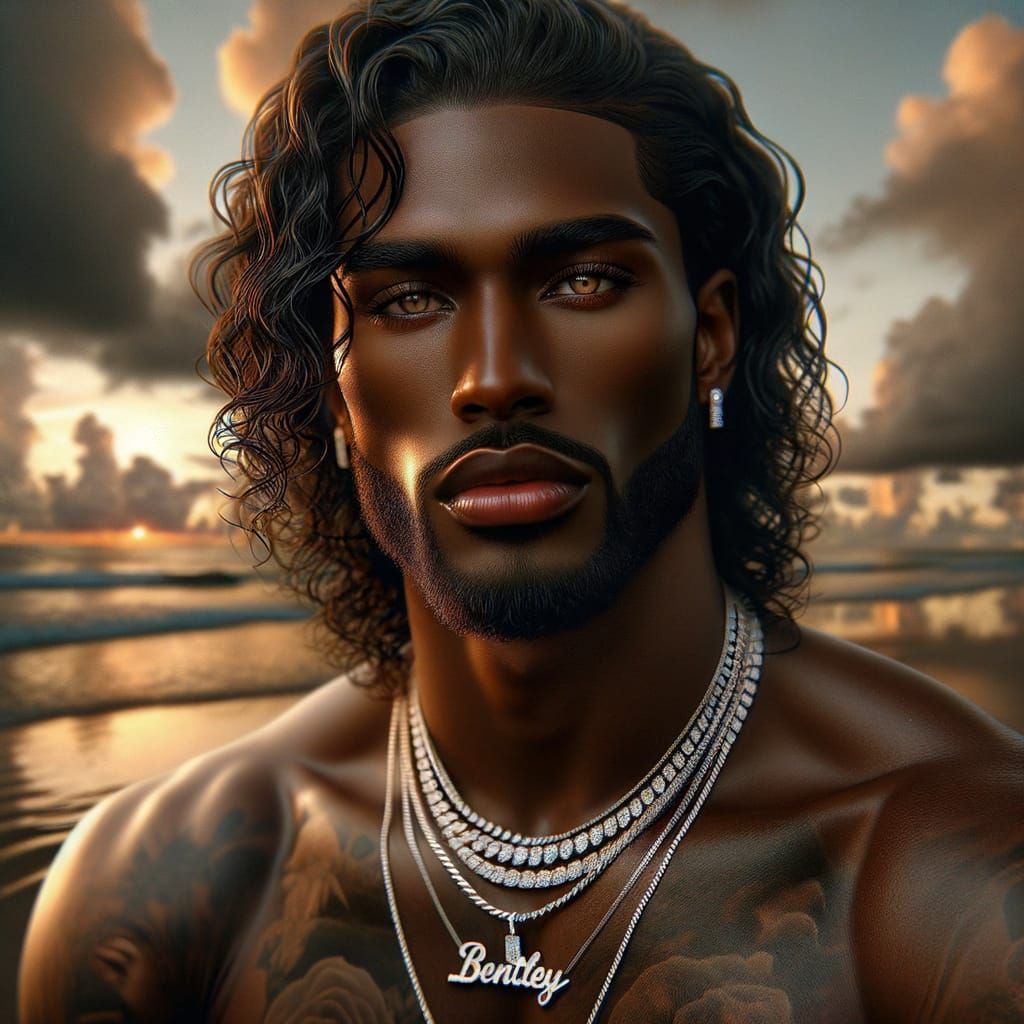 Cinematic Portrait of a Handsome Black Man in Luxury Attire