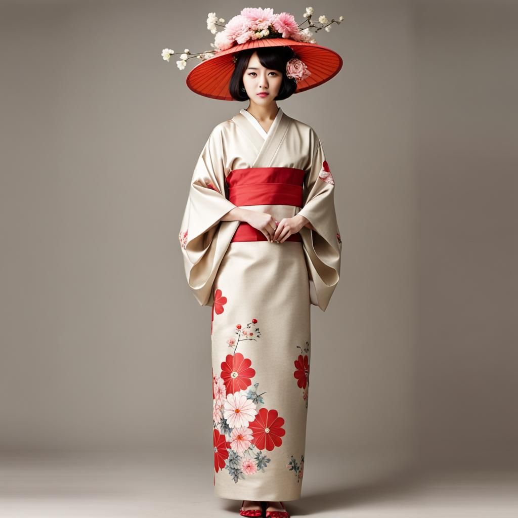 Charming Japanese Chibi With Flower Hat