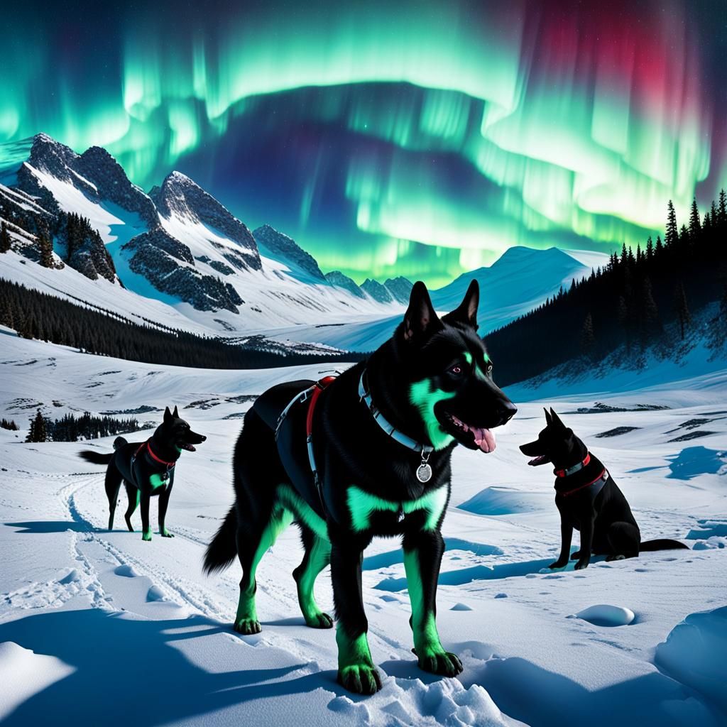 Blonde Knight Battles Shark Knight in Fantasy Landscape