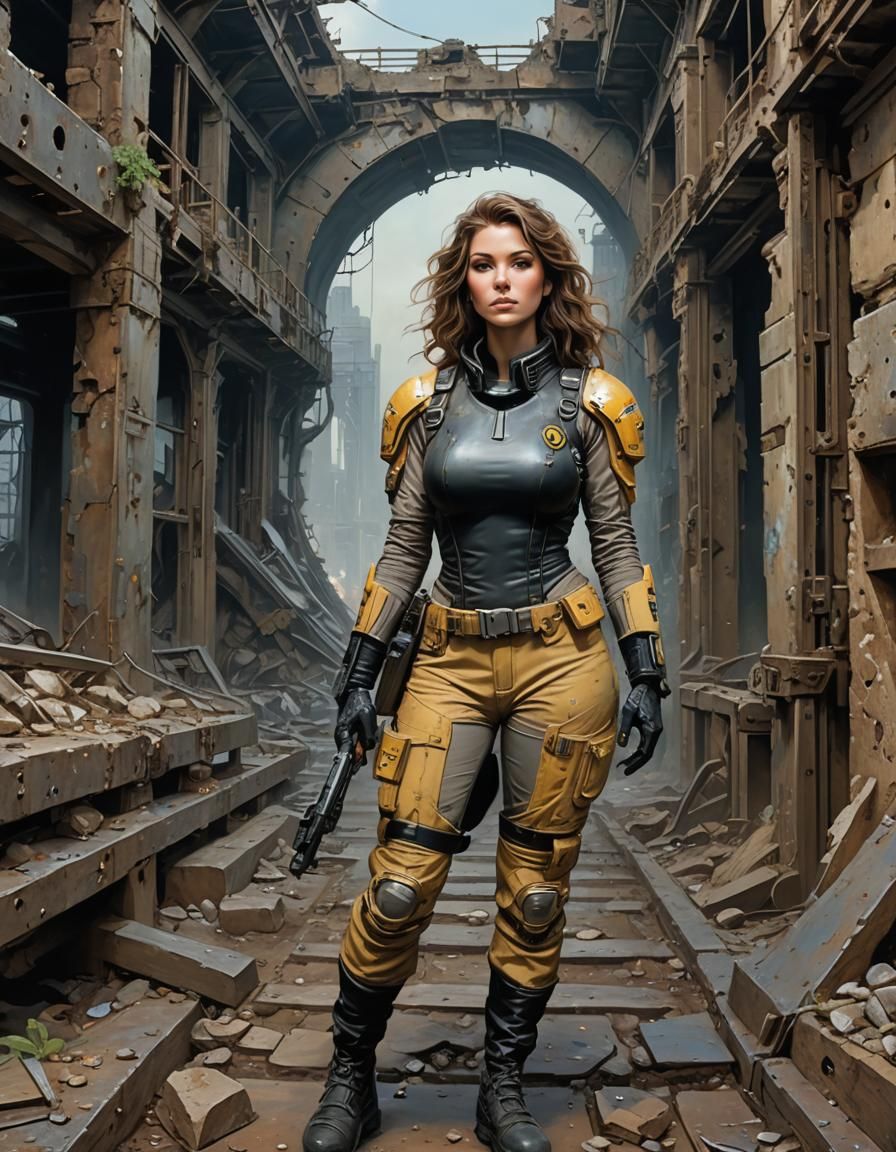 Post-Apocalyptic Beauty in Ruins: Digital Acrylic Painting