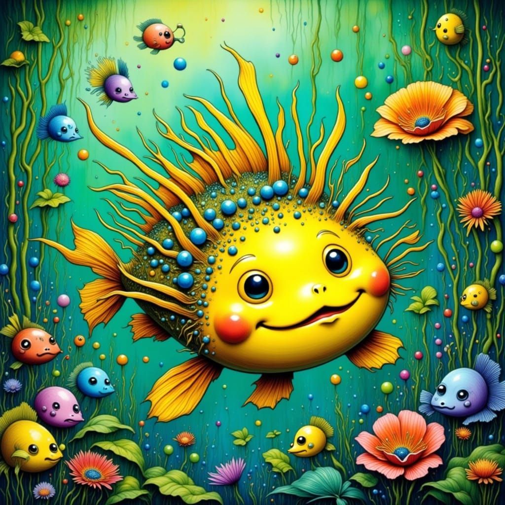 Puffer Fish in yellow