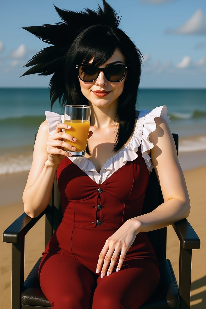 Beautiful Woman on Beach: Photorealistic Award-Winning Photo...
