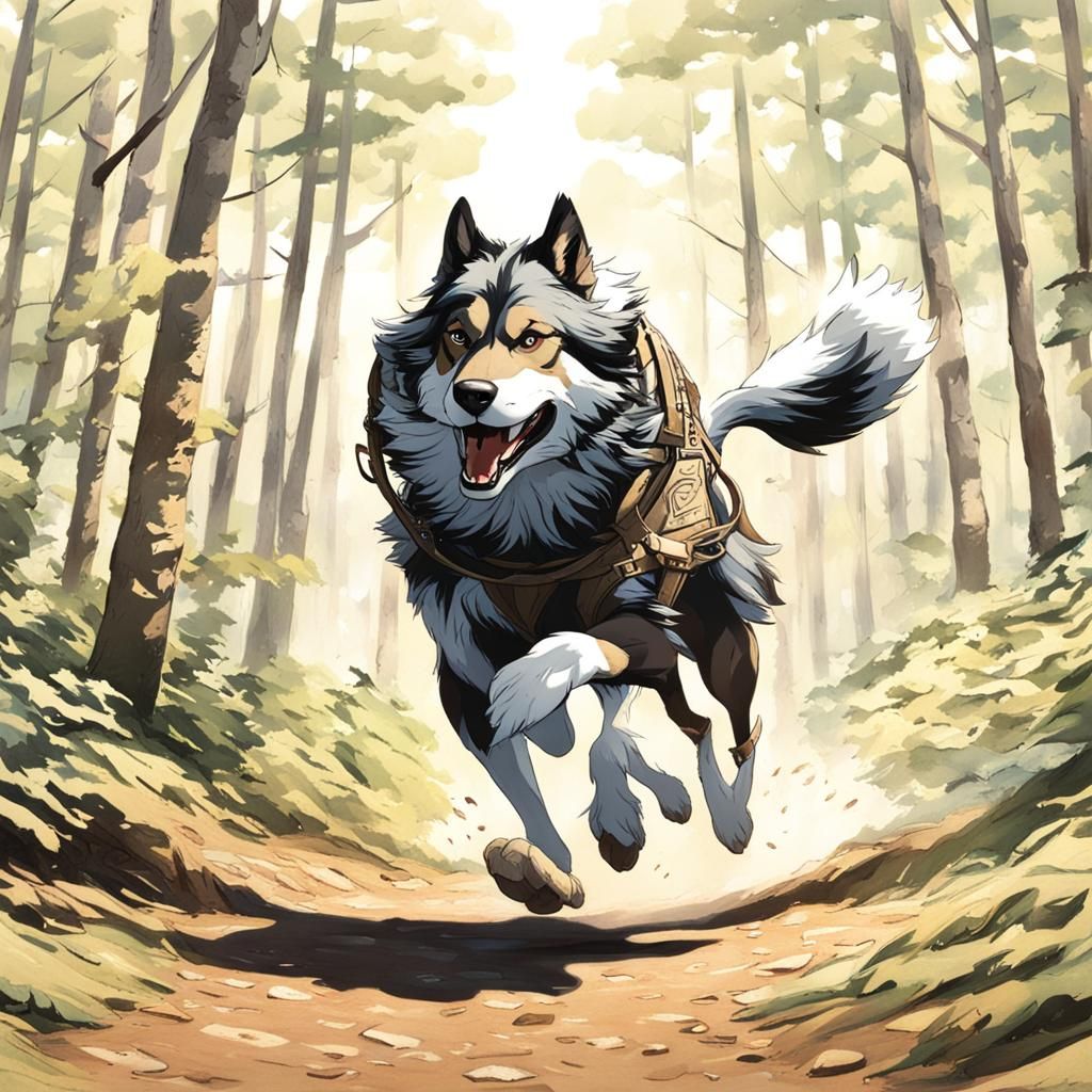 Intense Chase Scene Through Dense Forest