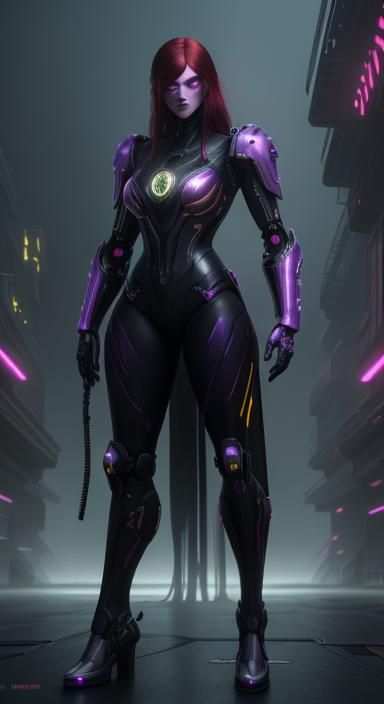 Cyberpunk Fembots in Production Line, Neon Lighting