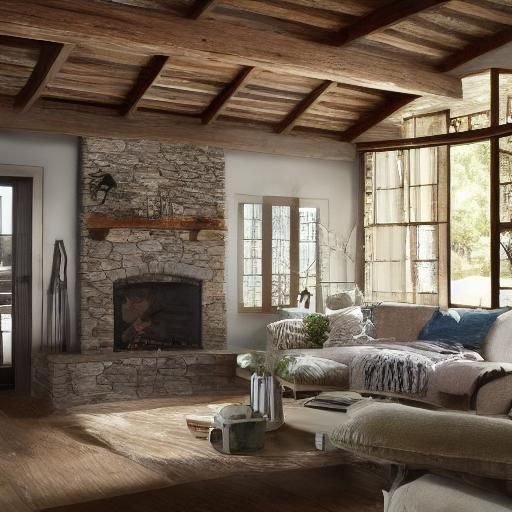 Cozy Farmhouse Living Room with Natural Light