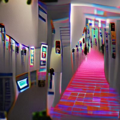 Empty Digital Hallway: Minimalist Art