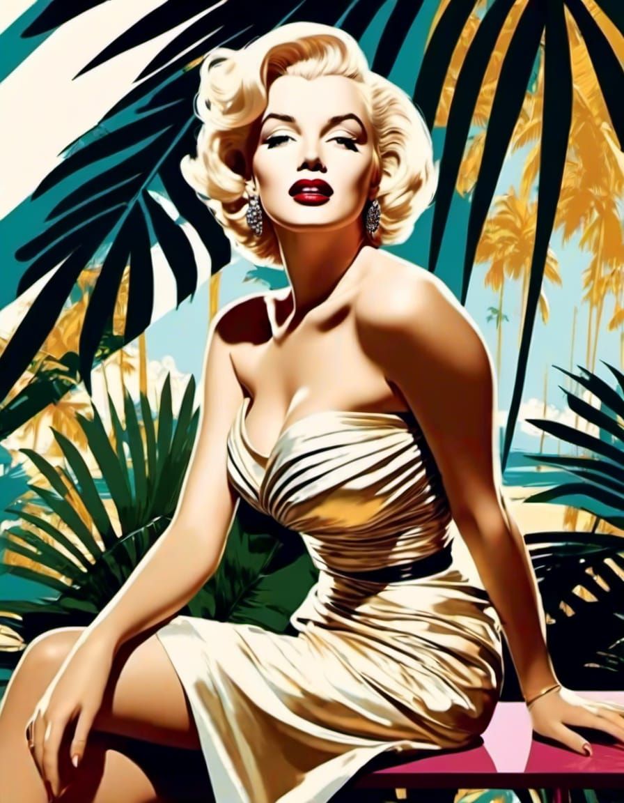 Marilyn Monroe Pop Art Portrait in Balenciaga Dress