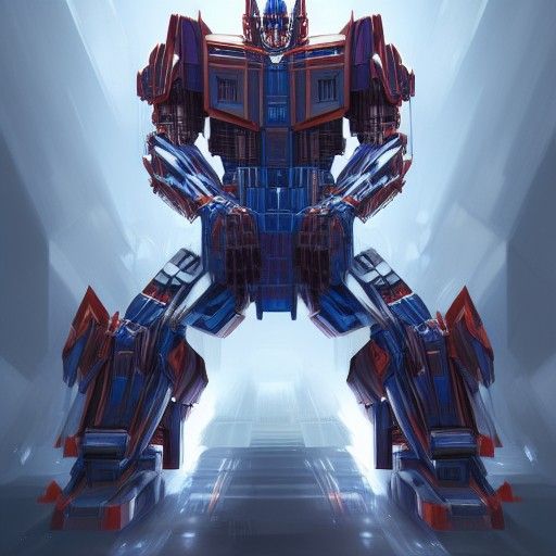 Optimus Prime 1980s Portrait in Digital Art Style