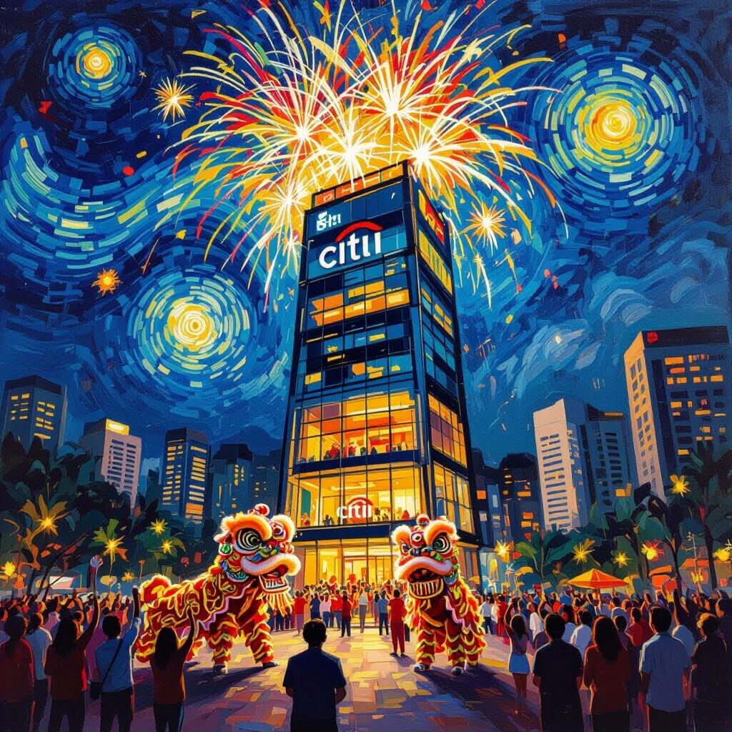 Chinese New Year Celebration at Citibank, Van Gogh Style