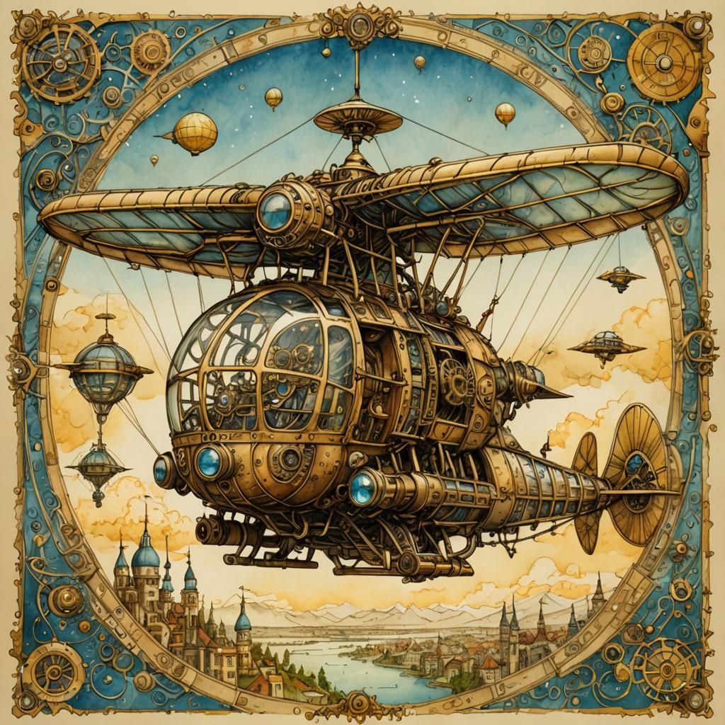 FUTURISTIC STEAMPUNK ORNITHOPTER