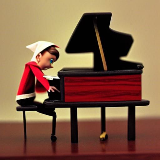 Elf Playing Piano: A Whimsical Fantasy Scene