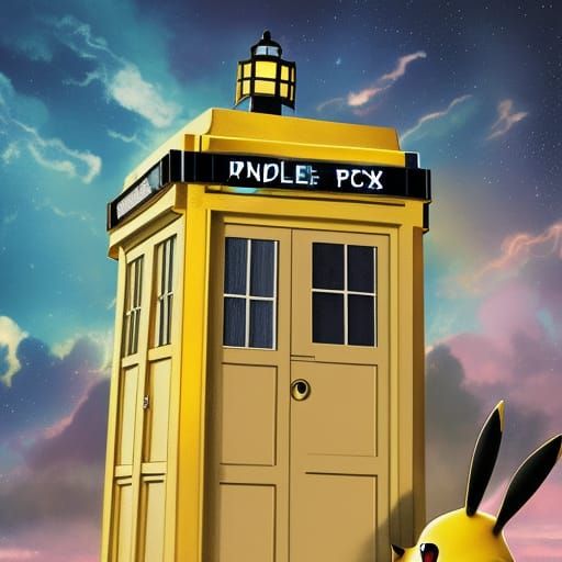 Pikachu finds a Gold Tardis