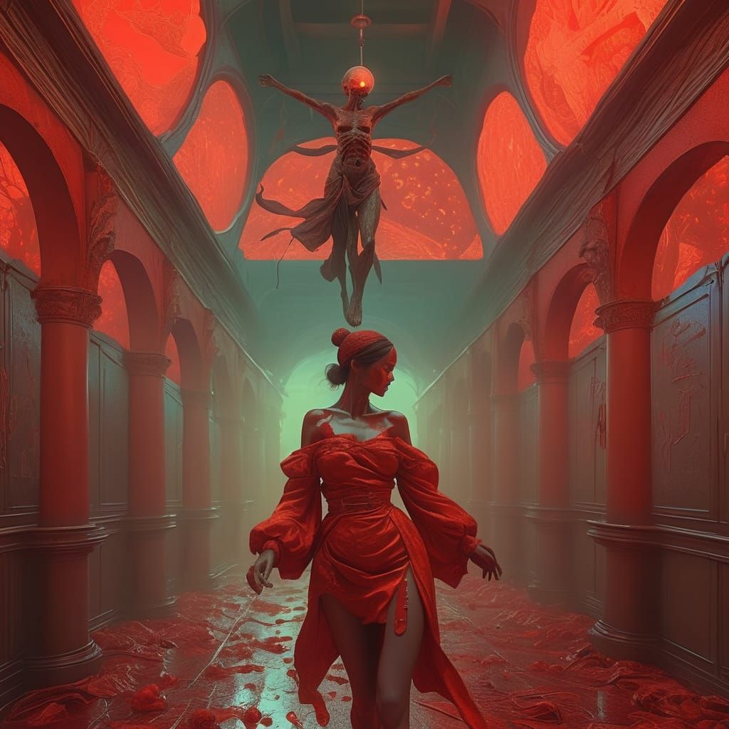 Undead Nurse Emerges from Red Emergency Room