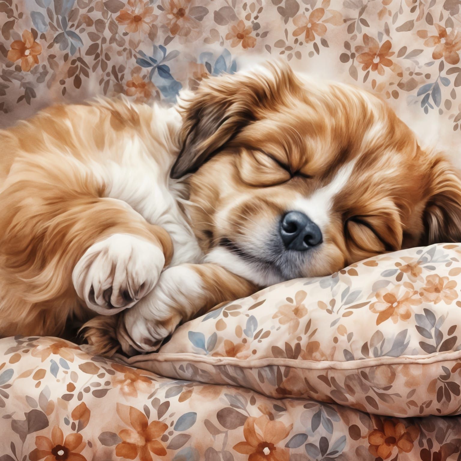 Symmetrical Puppy in Deep Slumber