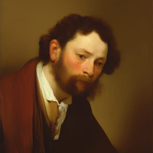 Dreamy Boy Portrait in Classical Art Style