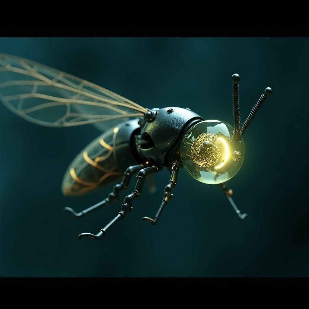 Mechanical Firefly Illuminates the Night Sky in Cinematic St...